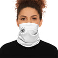MB Mind & Body Neck Gaiter — Lightweight White Tube Scarf (Minimal MB Crown Logo)