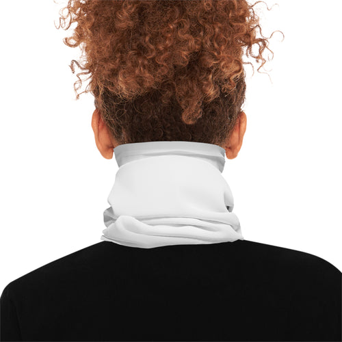 MB Mind & Body Neck Gaiter — Lightweight White Tube Scarf (Minimal MB Crown Logo)